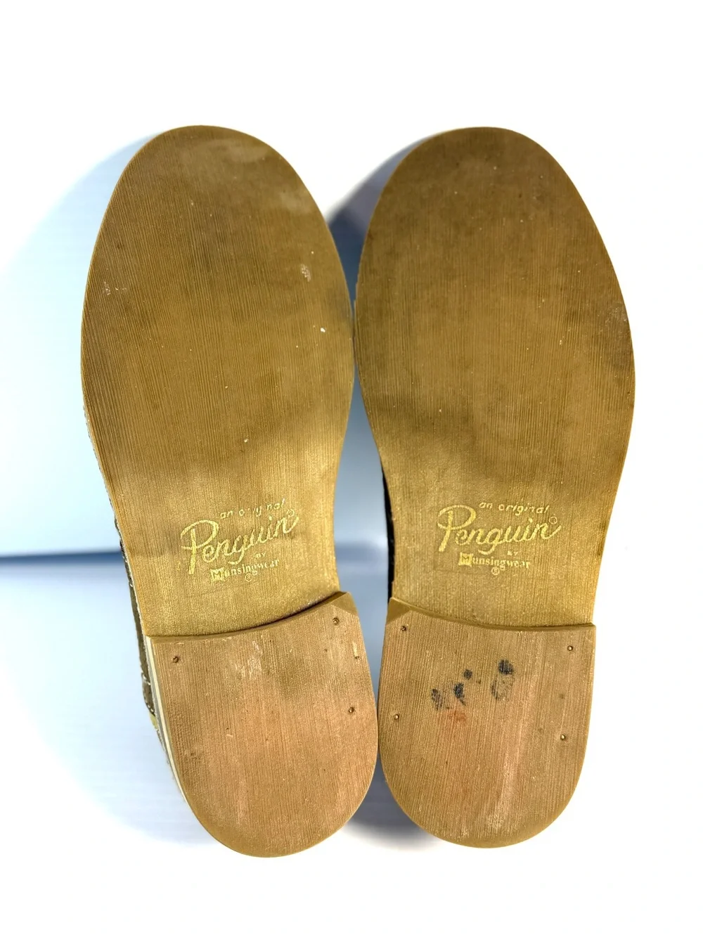 Original Penguin Tan  Suede Oxfords with Golden Trim